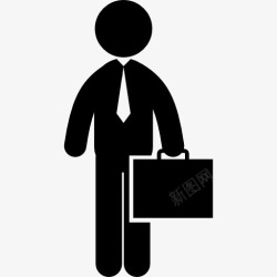 一个箱子商人站在一个箱子图标高清图片