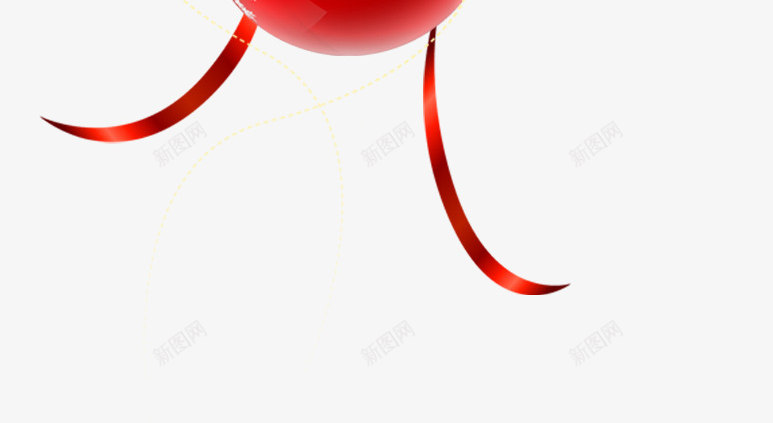 圣诞装饰小球png免抠素材_新图网 https://ixintu.com 丝带 红色 装饰 雪花状