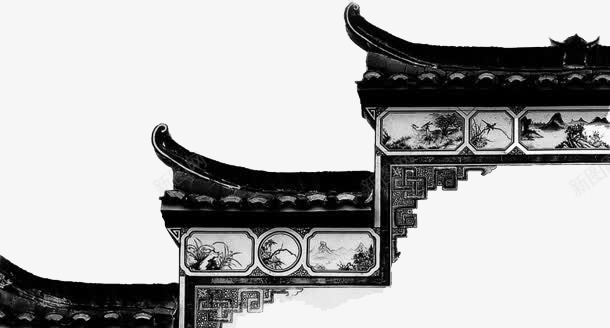 古建筑物png免抠素材_新图网 https://ixintu.com 中国古建筑物 古代 墙角 房梁