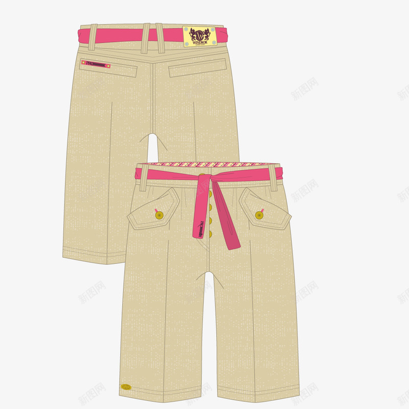 夏季男装短裤png免抠素材_新图网 https://ixintu.com 手绘 服装设计 款式图 版型 裤子 裤装