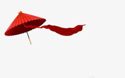 红色雨伞丝带素材