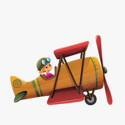 玩具飞机主图小小飞行员矢量图高清图片