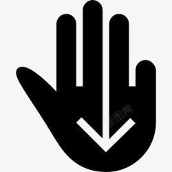 滑动符号向下滑动黑色的手象征图标高清图片