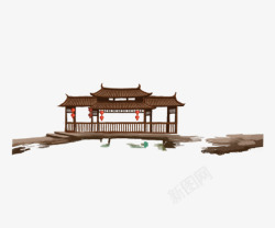 中国风复古亭子建筑素材