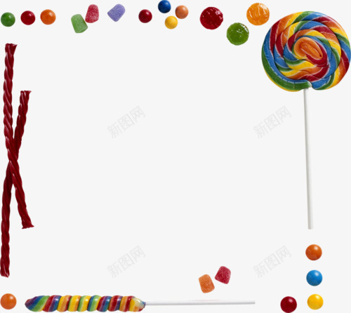 糖果边框png免抠素材_新图网 https://ixintu.com 相框 糖果 边框 食物