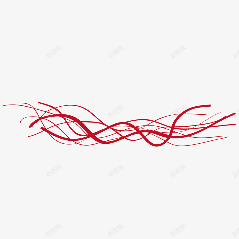 红色线条曲线png免抠素材_新图网 https://ixintu.com 曲线 红色 线条