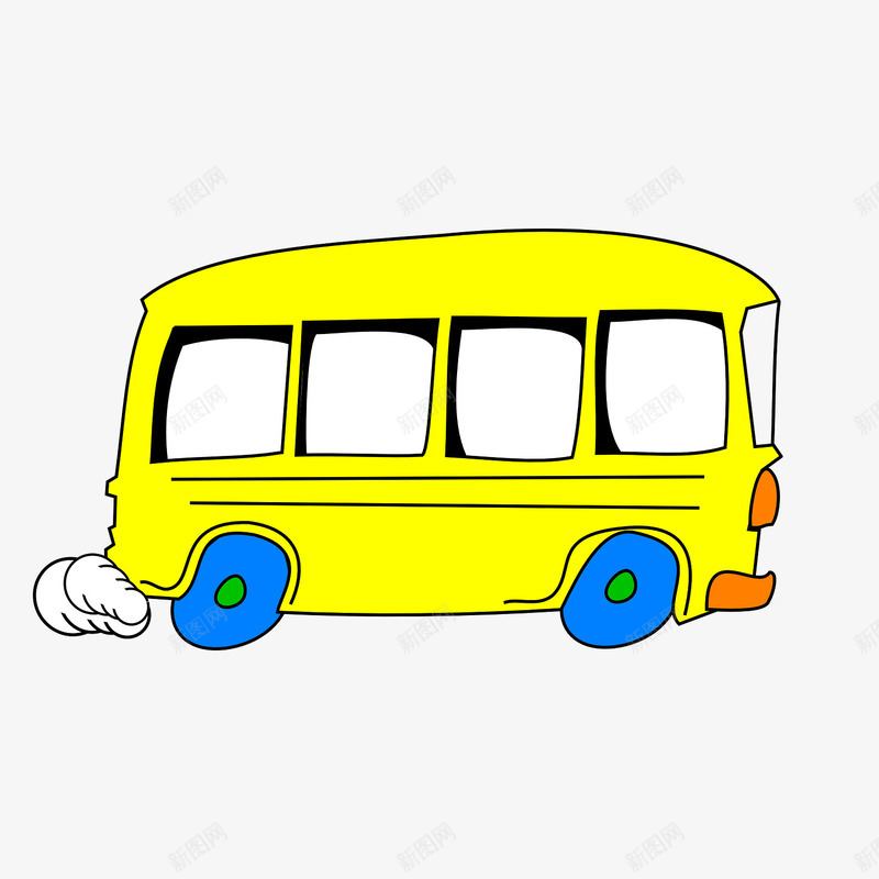 黄色卡通巴士元素png免抠素材_新图网 https://ixintu.com Q版汽车 交通工具 公交 卡通汽车 汽车 汽车装饰 玩具 黄色