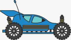 童年玩具车蓝色扁平遥控赛车高清图片