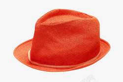 纯红色镂空窄边丝带绑带草帽女实素材