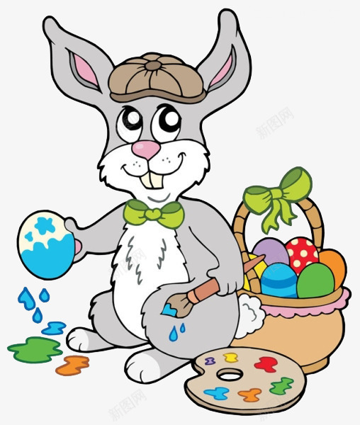复活节给彩蛋上油漆的小兔子png免抠素材_新图网 https://ixintu.com 上油漆 免抠 卡通 复活节 小兔子 彩蛋