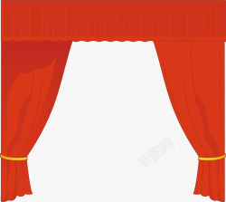 红帘子红色帘子舞台帘子矢量图高清图片