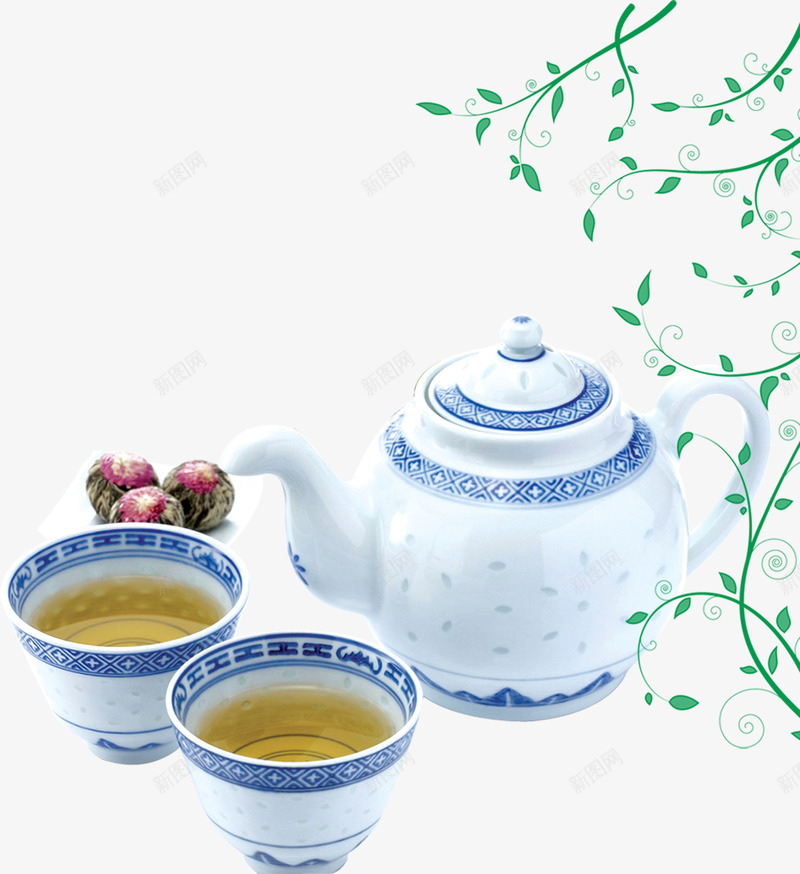 白色茶具套装泡茶png免抠素材_新图网 https://ixintu.com 中国风 养生 古法制作 古法泡茶 热气 白色茶具 绿茶 茶叶 装饰