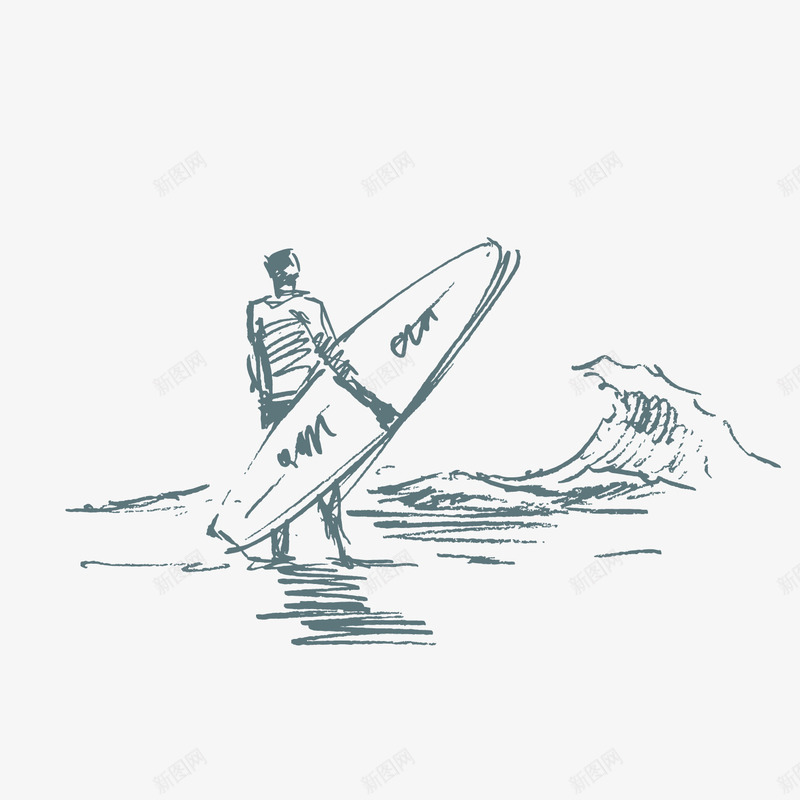 夏季海边冲浪人物png免抠素材_新图网 https://ixintu.com 冲浪人物 卡通人物 手绘人物 背景装饰