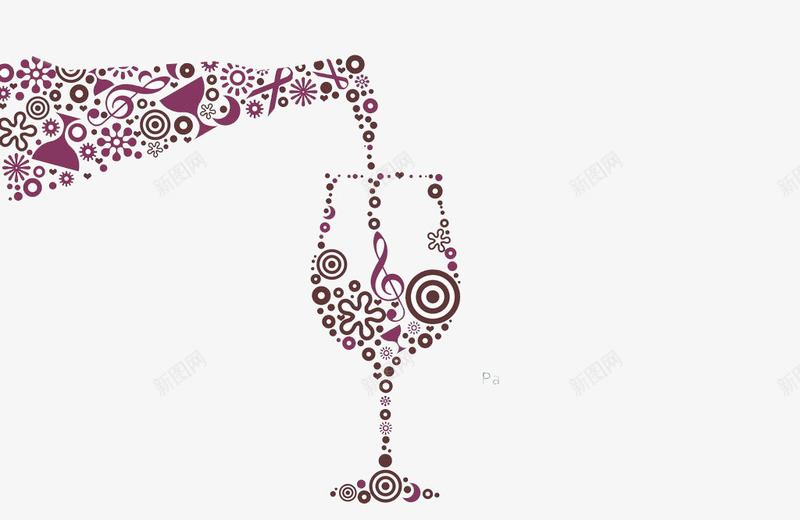 倒酒酒杯png免抠素材_新图网 https://ixintu.com 倒酒 创意设计 图形组合 装饰 酒杯