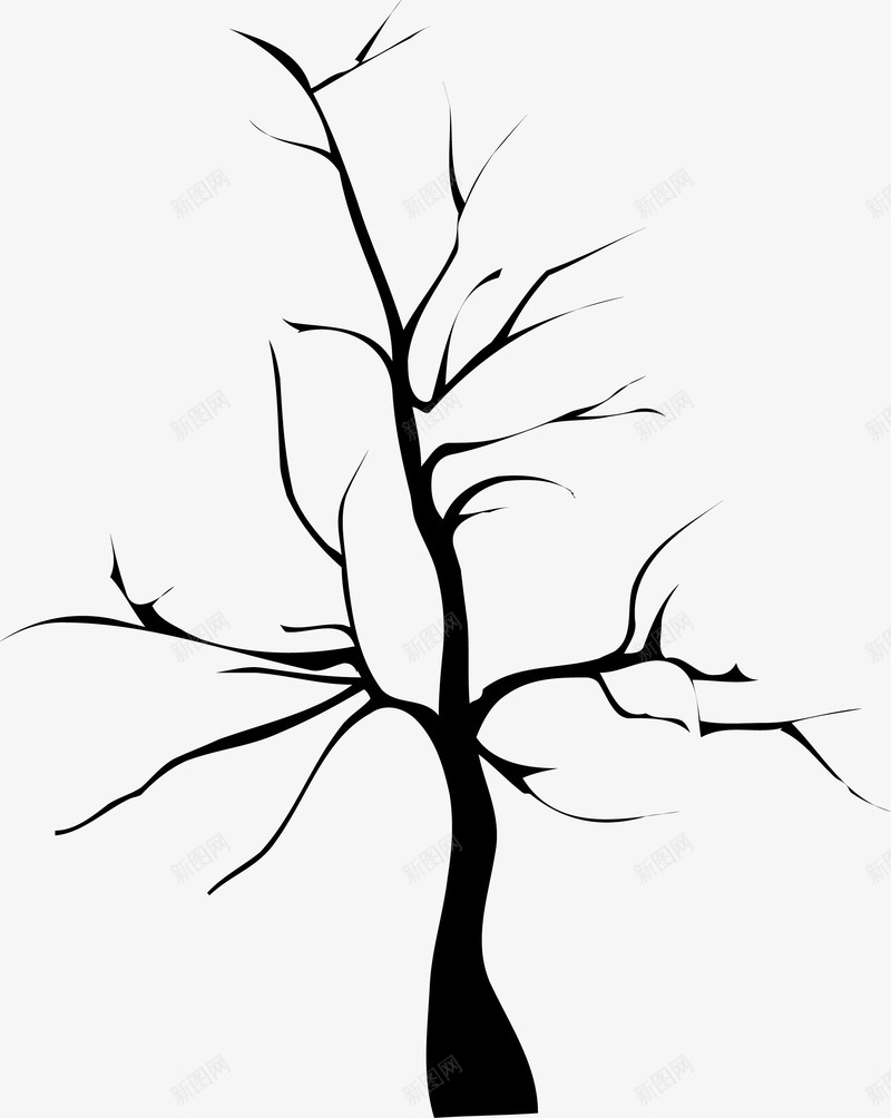 黑色枯树枝png免抠素材_新图网 https://ixintu.com 免抠PNG 枯树枝 树木 植物 装饰图案 黑色