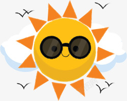 可爱夏天卡通太阳矢量图素材