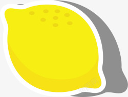 黄色扁平柠檬贴纸素材