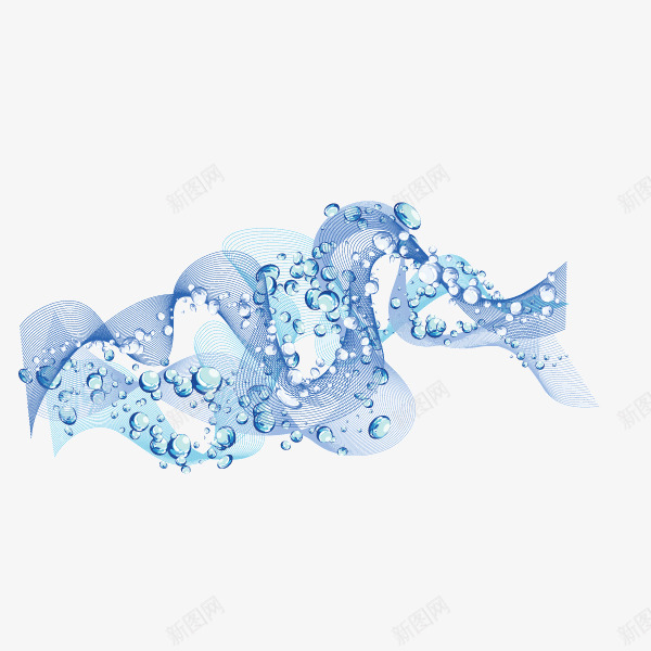 蓝色水纹水滴线条png免抠素材_新图网 https://ixintu.com 水滴 线条 蓝色水纹