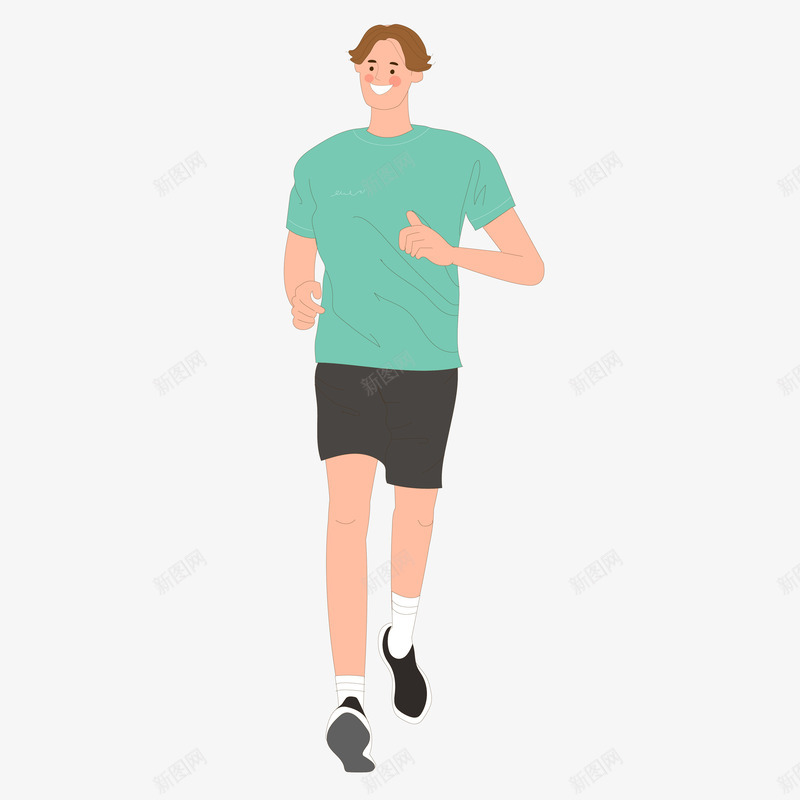 男孩跑步运动健身png免抠素材_新图网 https://ixintu.com 人物 健康 健身 卡通 手势 立体 站立 纹理 纹路 线条 质感 运动