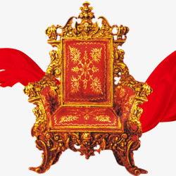 金红色王座复古花纹素材