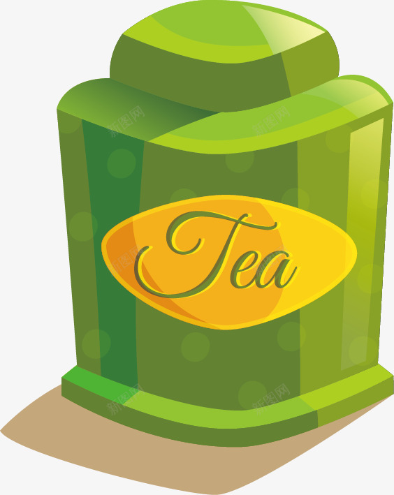 绿色茶罐png免抠素材_新图网 https://ixintu.com 玻璃质感 琉璃质感 绿色 茶 茶具 茶叶罐