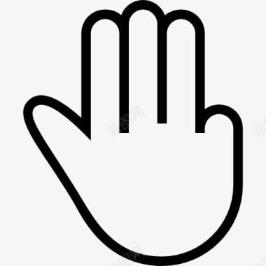 三个手指的手势手划符号图标图标