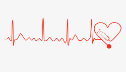 心形装饰心跳线矢量图素材