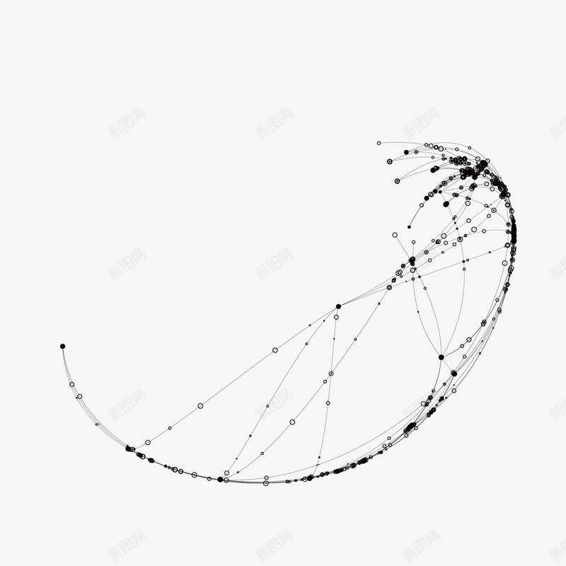 曲线连接线条png免抠素材_新图网 https://ixintu.com 弯曲 曲线 节点 连接 连接线条