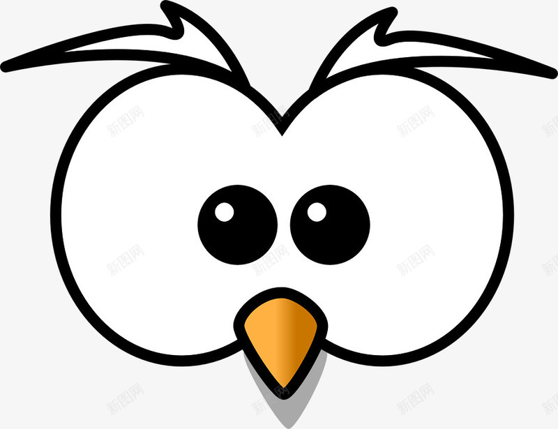白色小鸟png免抠素材_新图网 https://ixintu.com 动物 卡通 可爱 大眼睛 手绘 白色 简笔画 鸟