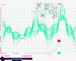 绿色曲线图荧光绿波动曲线图高清图片