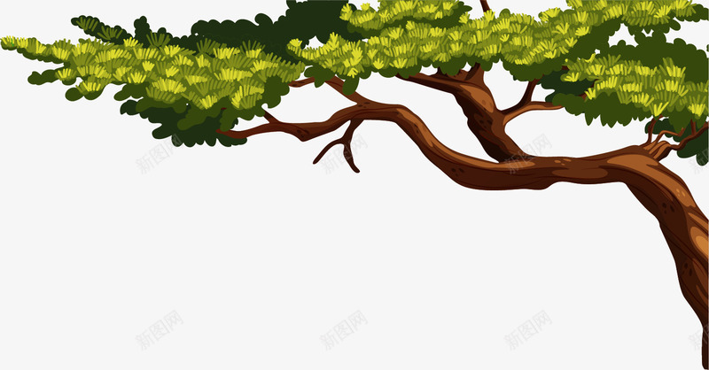 卡通树枝叶子png免抠素材_新图网 https://ixintu.com 免抠PNG 卡通 叶子 树枝 渐变 简约 绿色