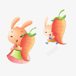 兔宝宝帮忙搬胡萝卜素材