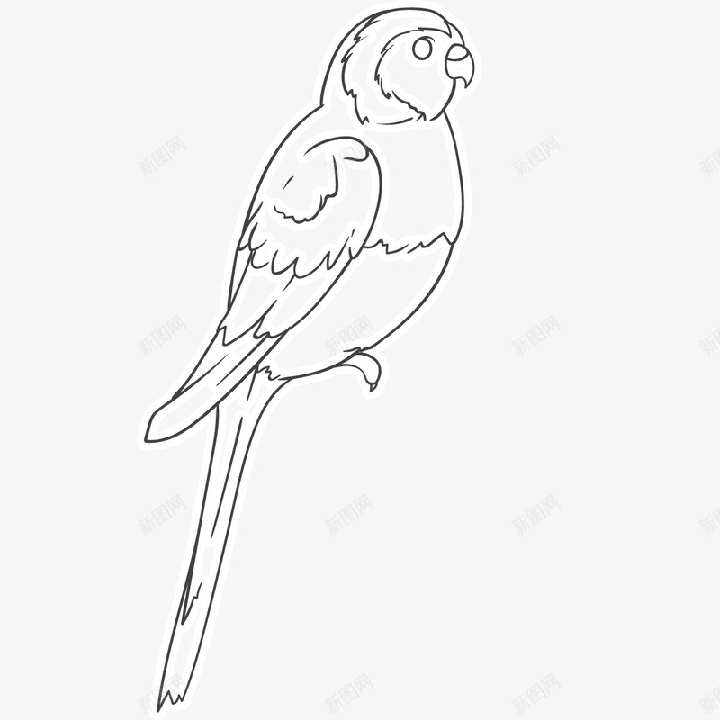 小鸟简笔画图标png_新图网 https://ixintu.com 一只 卡通 小鸟 手绘 简图 简笔 线条 黑色