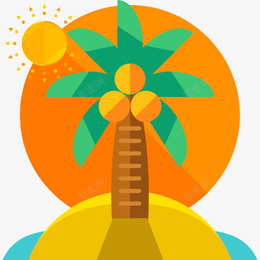 夏天图标png_新图网 https://ixintu.com 夏天 夏季 天气 棕榈树 海滩 热带植物 自然