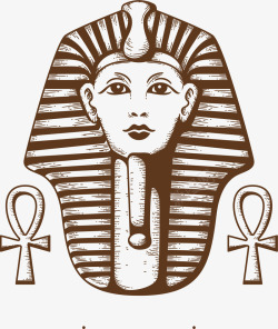 手绘古代埃及法老矢量图素材