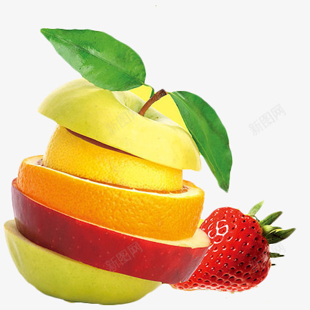 水果组合元素png免抠素材_新图网 https://ixintu.com 柠檬 橘子 苹果