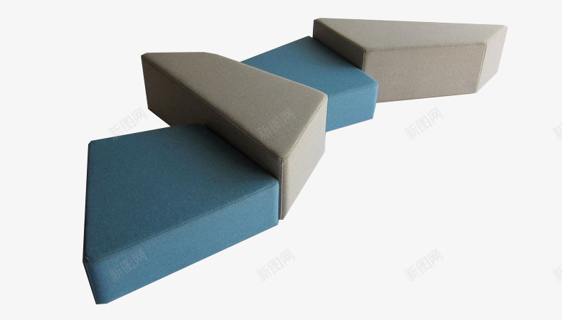 蓝灰色块拼接装饰沙发png免抠素材_新图网 https://ixintu.com 不规则拼接 灰色沙发 组合沙发 蓝色沙发