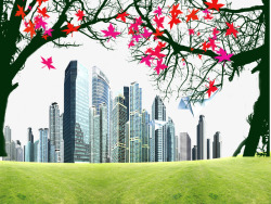 生态城市楼群素材