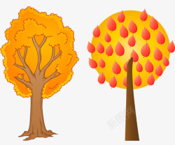 秋季金黄色树叶秋天树木高清图片
