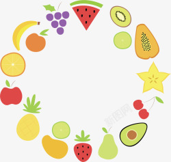 夏季美味水果装饰框矢量图素材