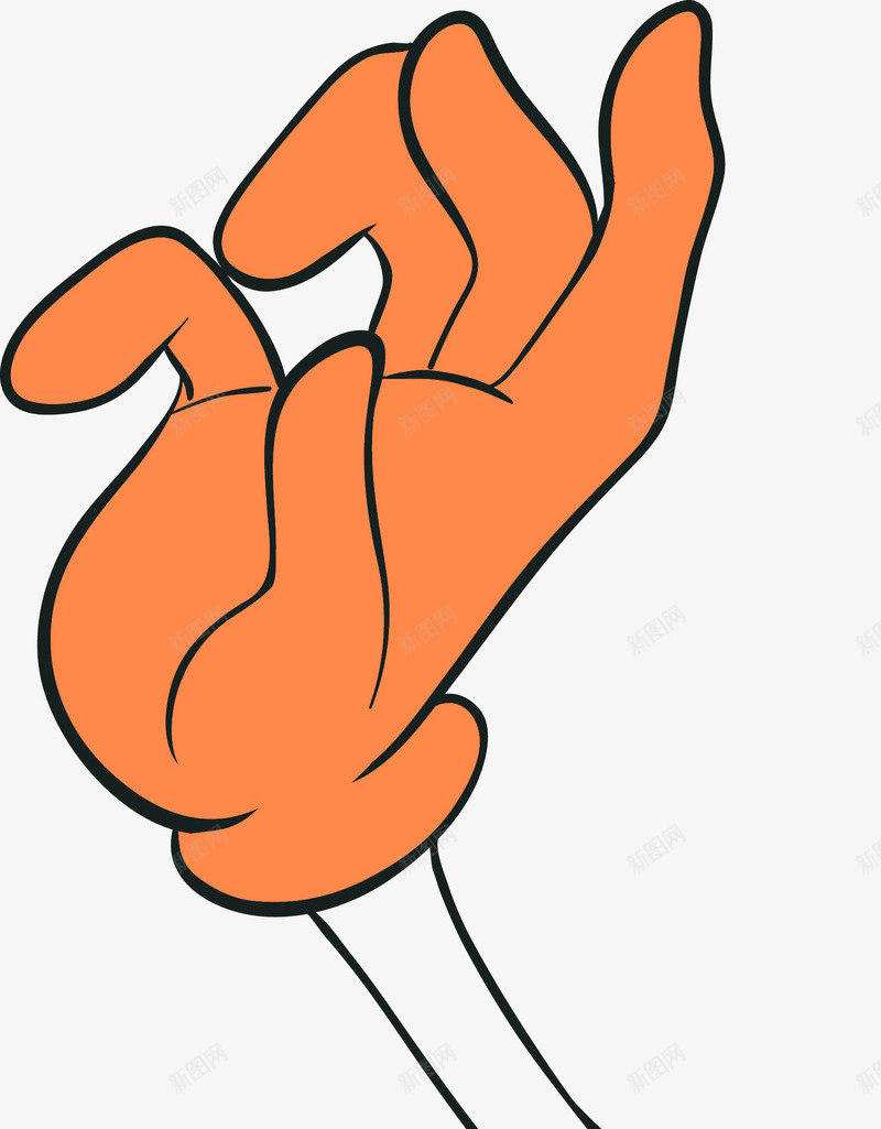 弯曲的卡通手指png免抠素材_新图网 https://ixintu.com 卡通手 卡通手图 卡通竖拇指 可爱手指 手势 手型图 手姿势 手指 手掌 拇指 橙色 矢量手