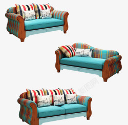 欧式美式沙发组合中小户型沙发组合高清图片