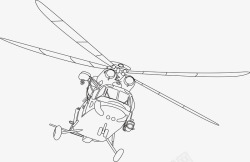 手绘直升机插画矢量图素材