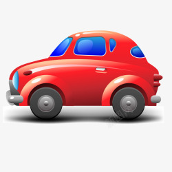 二重红色玩具车卡通可爱的红色玩具车矢量图高清图片