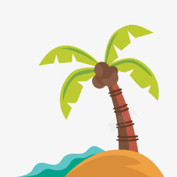 夏季沙滩上的椰子树素材