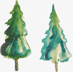 青色的松树枝雪地松树矢量图高清图片