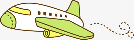 手绘卡通绿色飞机png免抠素材_新图网 https://ixintu.com 卡通 绿色 飞机
