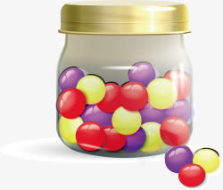 一个糖果一罐彩色彩虹糖矢量图高清图片