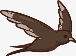 棕色小鸟飞翔的燕子矢量图高清图片