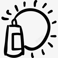 防晒瓶夏季防晒乳液瓶的轮廓图标高清图片